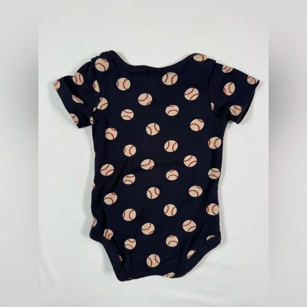 GYMBOREE Baby Boys' Navy Blue Baseball Print Short Sleeve One Piece Size‎ 0-3M